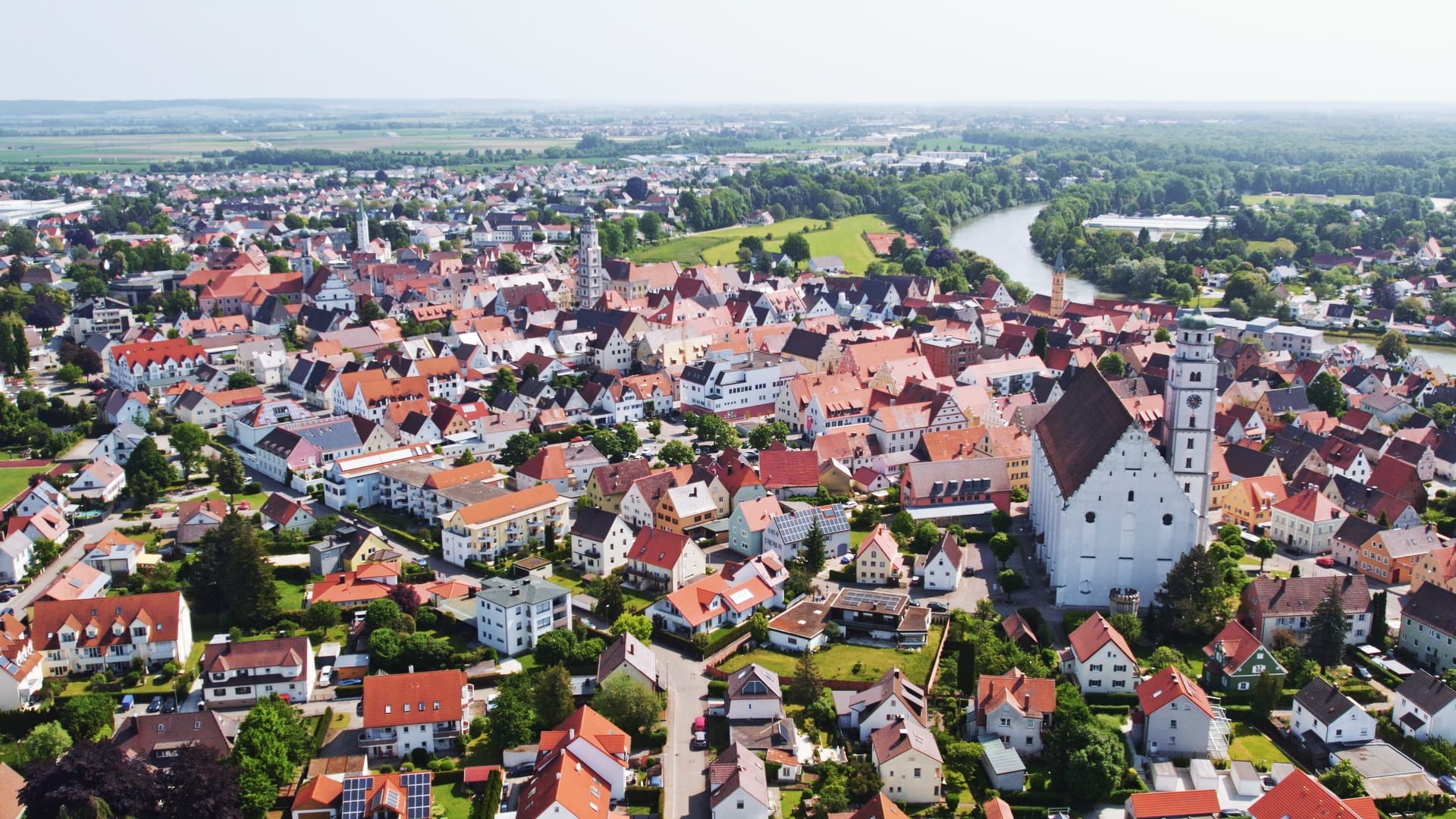 Luftbild von Lauingen an der Donau